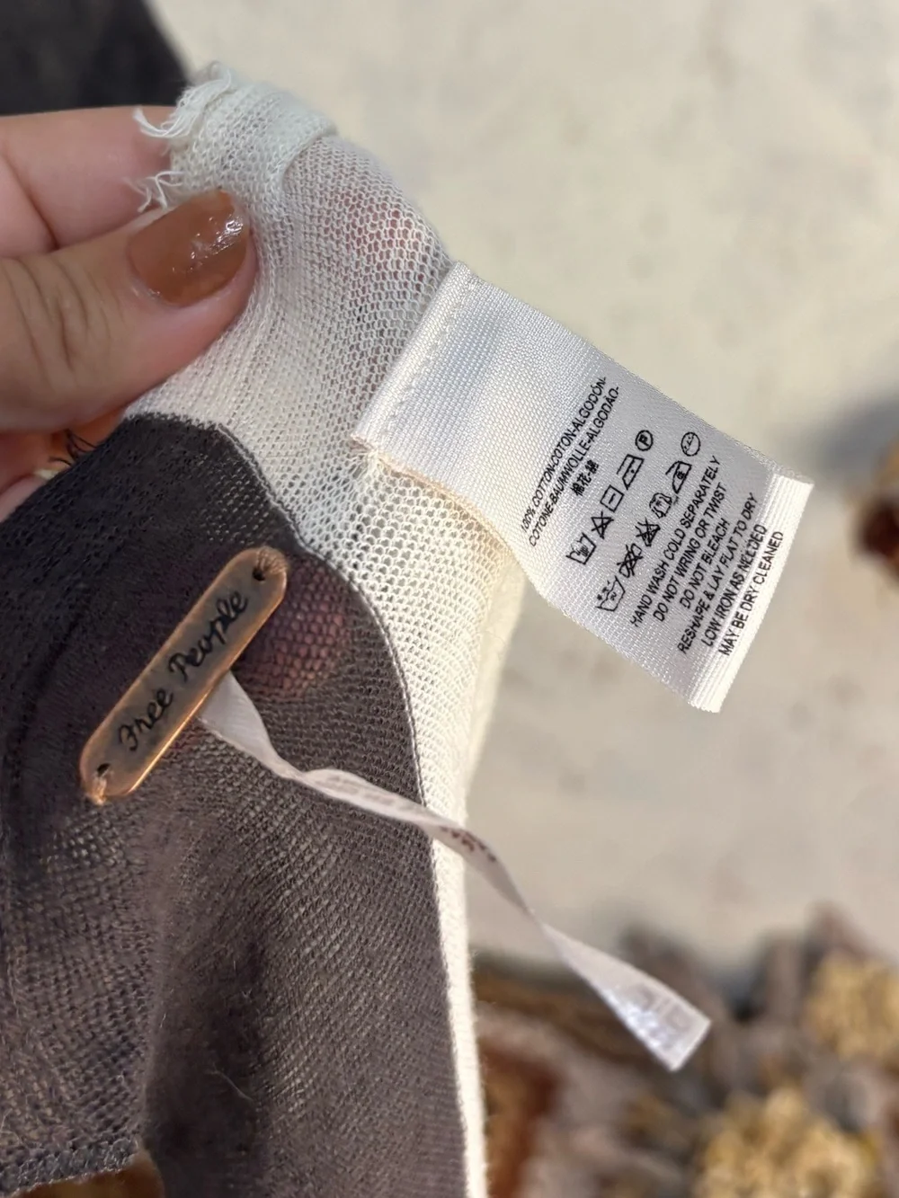 Free People Striped Light Grey White Scarf Wrap